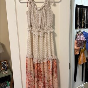 Bohemian Maxi Dress with Ruffle Details
